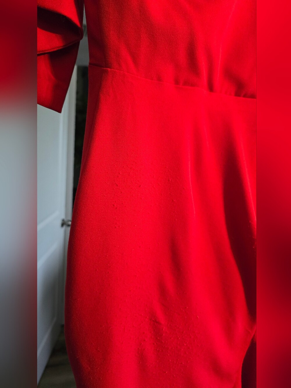 Grass-Fields Red Ruffle Cold-Shoulder High low corset dress Size 8 - Picture 14 of 15